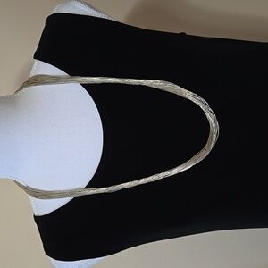 Vintage Navajo Liquid Sterling Silver 30 Strand Necklace 28"